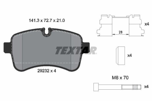Bremseklosser TEXTAR 2923201 Bremseklosser TEXTAR 2923201