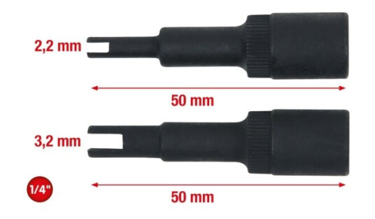 Ks Tools 1/4" Støpselsett med 2 Hoder i Krom-Molybden-Stål Ks Tools 1/4" Støpselsett med 2 Hoder i Krom-Molybden-Stål
