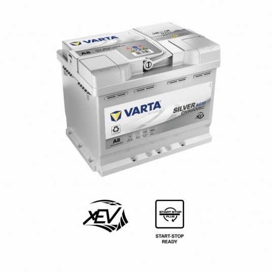 VARTA Silver Dynamic AGM Batteri 12V 60AH 680CCA (242x175x190/190mm) +høyre A8.