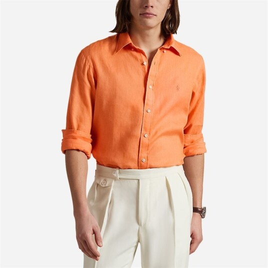 Slim Fit Linen Shirt Poppy