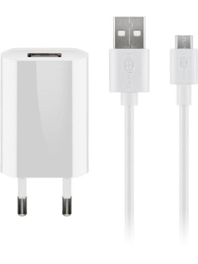 Pro Micro USB-lader 1A med 1m kabel - Svart Mobillader