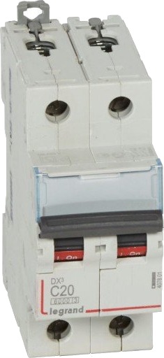 Legrand 5 stk DX3 MCB automatsikring C20 2P 2M 6/10kA