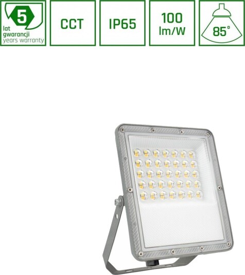 Spectrum 30W NOCTIS MAX CCT lyskaster IP65 Grå Justerbar CCT utendørs Dimbar : Ikke dimbar
