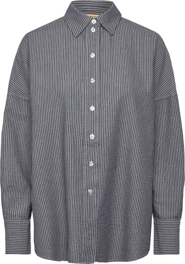 A Part Of The Art Breezy Shirt Blue Stripe Navy L