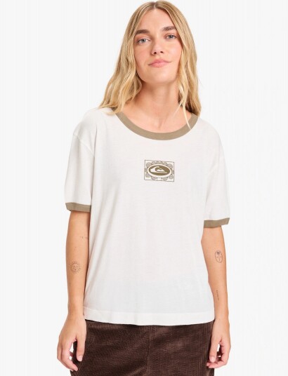 Quiksilver Ringer Tee Screen   White   M