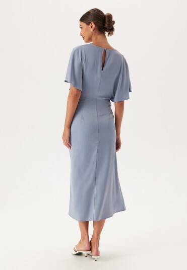 Bubbleroom Occasion Wrap Satin Midi Dress Light blue 34 Bubbleroom Occasion Wrap Satin Midi Dress Light blue 34