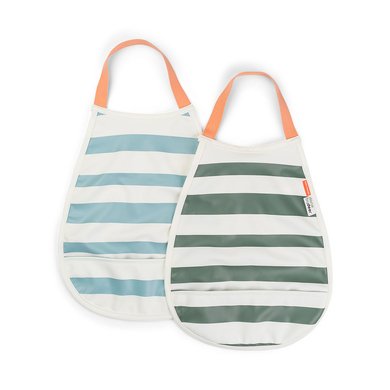 Done by Deer ™ pull-over smekke 2-pack Stripes Blå/grønn