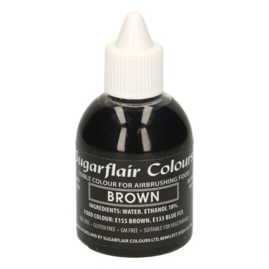 Sugarflair Airbrushfarge Brun 60ml 
