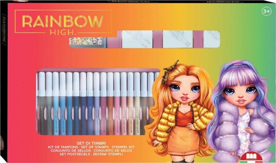 Rainbow High Fargesett Med Tusjer Og Stempler 41 Deler Rainbow High Fargesett Med Tusjer Og Stempler 41 Deler
