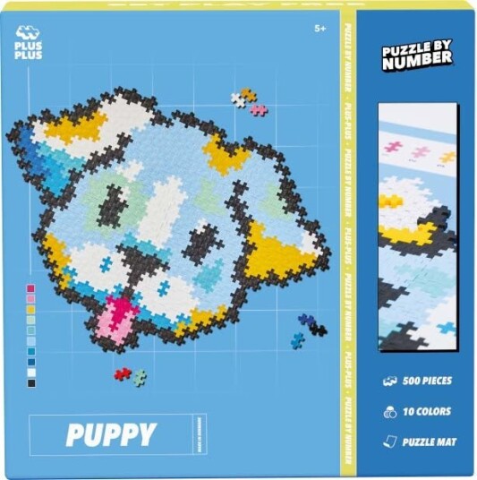 Plus-Plus Puzzle By Number Byggesett Hundevalp 500 Deler