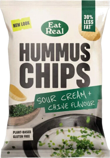 Eat real hummus chips rømme & chives 110 gr Eat real hummus chips rømme & chives 110 gr