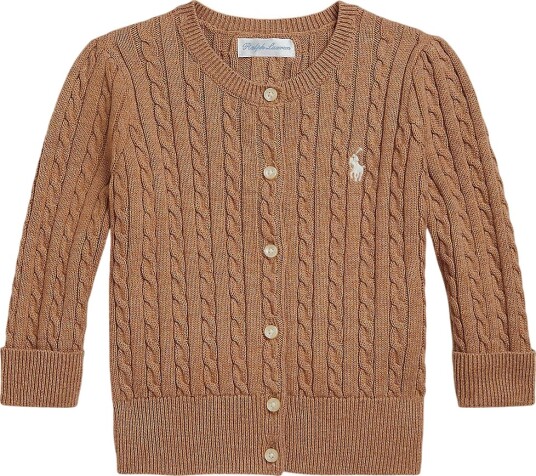 Polo Ralph Lauren Cardigan Strikk Kabel Camel Heather Polo Ralph Lauren 1½ år (86) Cardigan Beige Brun
