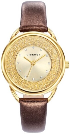 Viceroy Dameklokke 471074 20 Classic Gullfarget/Lær Ø32 mm