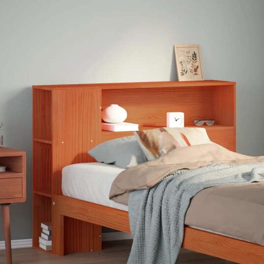 Hodegavl med oppbevaring voksbrun 75 cm heltre furu 8721158396600