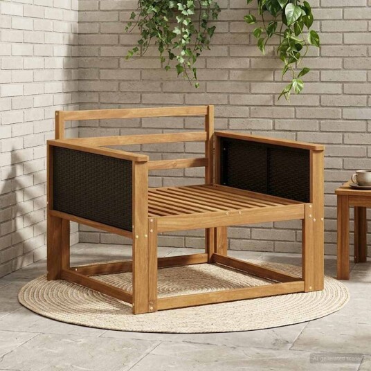 vidaXL Ute Midt Sofa Solid akasietre Naturlig 83 x 91 x 73 cm