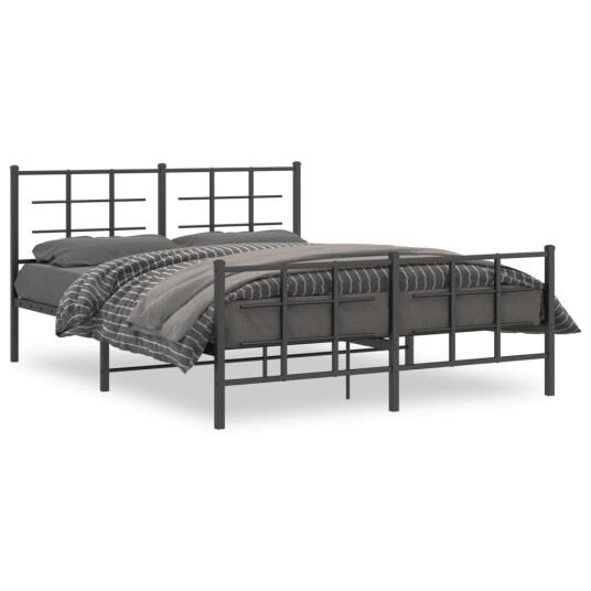  Sengeramme i metall med hode- og fotgavl svart 150x200 cm 8721012303805