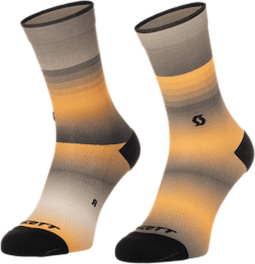 SCOTT Crew Gradient Stripes sykkelsokker beige/oransje