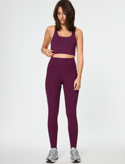Girlfriend Collective Pocket High Rise Legging Long   Purple   L