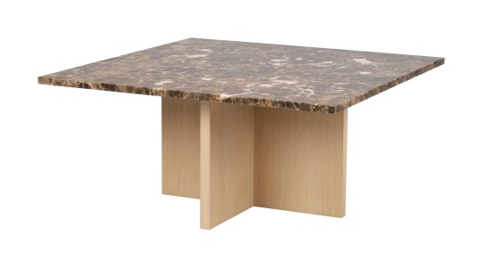 Rowico Home Brooksville sofabord Brun marmor/hvitpigmentert eik 90 x 90 cm Brun