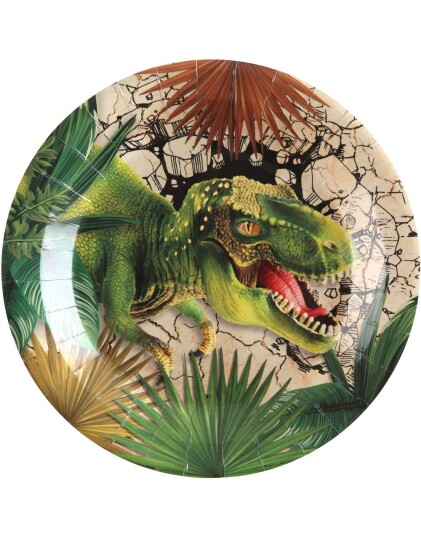 Santex 10 stk Papptallerkener 23 cm Dinosaur Fest 7285