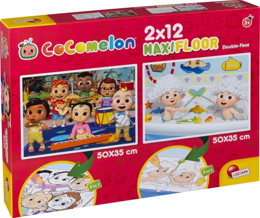 CoComelon Dobbelsidig Maxi Gulvpuslespill   2x12 brikker 50x35 cm   3+ ??r