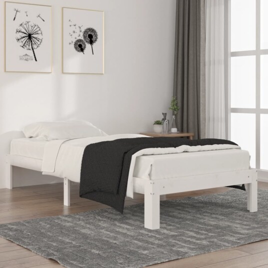 vidaXL Sengeramme hvit heltre furu 90x200 cm vidaXL Sengeramme hvit heltre furu 90x200 cm