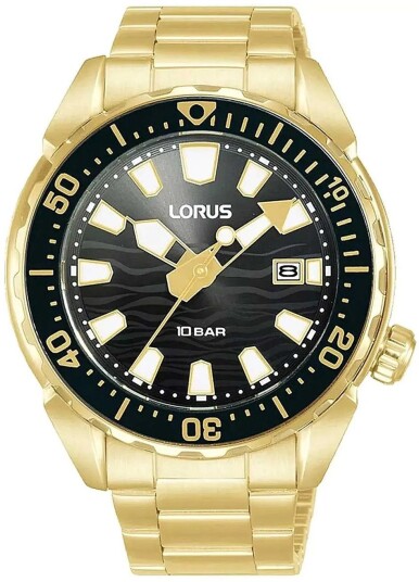 Lorus Herreklokke RH950RX9 Sports Sort/Gulltonet stål Ø41 mm Lorus Herreklokke RH950RX9 Sports Sort/Gulltonet stål Ø41 mm