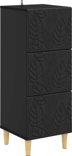 vidaXL Skuffeskap Svart 33 x 34,5 x 90 cm Konstruert tre