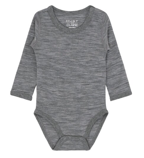 Hust and Claire Body I/e   Bo   Ull   Grå Melert   Hust and Claire   1½ år 86   Langermet Body