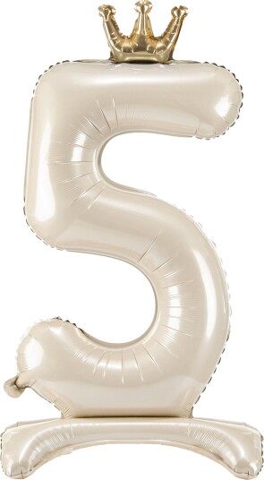 Partydeco Tallballong Stående Kremhvit Tall 5 FB126S-5-079J
