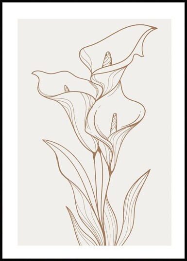 Line Art Flower No. 2 Plakat Plakat / 100x150cm
