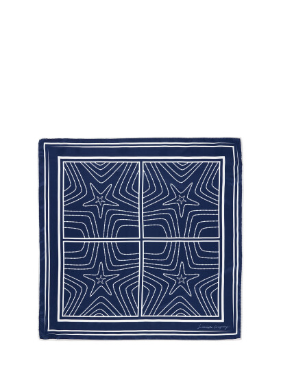 Lexington Clothing Small Starfish Printed Silk Scarf Blue ONE SIZE Lexington Clothing Small Starfish Printed Silk Scarf Blue ONE SIZE