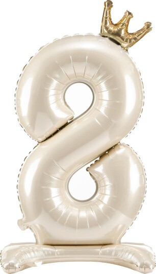 Partydeco Tallballong Stående Kremhvit Tall 8 FB126S-8-079J