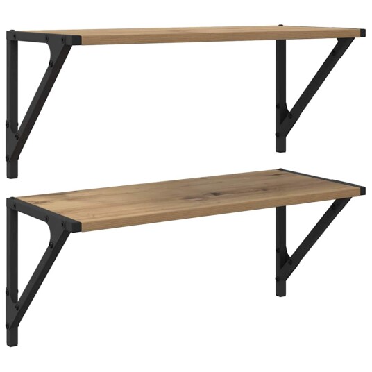 Vegghyller 2 pcs Artisan Eik 60 x 25 x 25,5 cm Konstruert tre