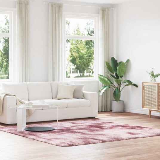  Flossteppe med lang luv NAVARRA støvet rosa 240x240cm polyester 8721158558756