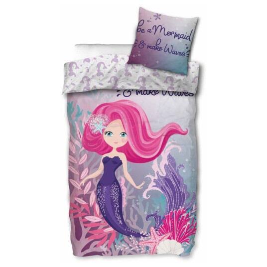 Licens Havfrue sengetøy 140x200 cm 100% bomull 2 i 1 Design Be a mermaid Licens Havfrue sengetøy 140x200 cm 100% bomull 2 i 1 Design Be a mermaid