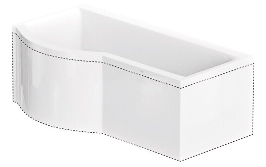 Nordhem Solvik L-Panel Til Badekar Solvik, 170 cm, Vendba, Hvit