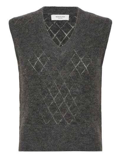 Rosemunde Rwaida Alpaca Sl V-Neck Vest - Grey - XL