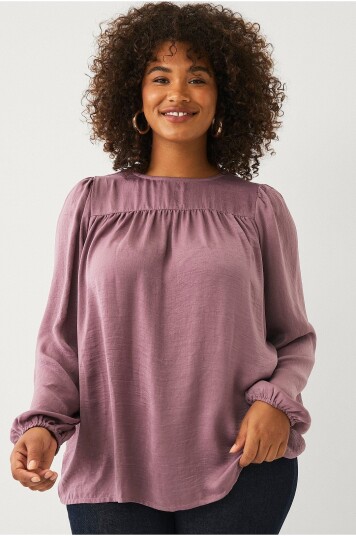 Ellos Plus collection Bluse med ballongermer Rosa