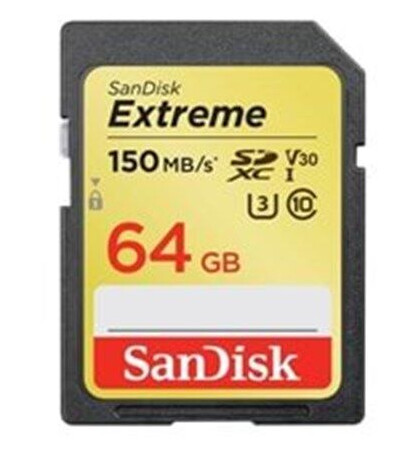 SanDisk Extreme PLUS SD-card - 170/80MB - 64GB SanDisk Extreme PLUS SD-card - 170/80MB - 64GB