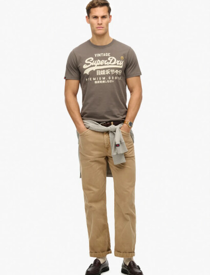 Superdry Vl Workwear Relaxed Tee   Brown   XXL