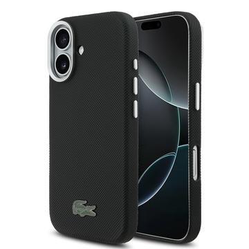 Lacoste iPhone 17 Iconic Petit Pique Metal Logo deksel MagSafe kompatibel Svart Lacoste iPhone 17 Iconic Petit Pique Metal Logo deksel MagSafe kompatibel Svart
