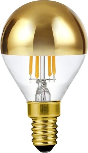 Spl E14 4W dimbar LED kronepære med toppforspeiling   G45 filament gull 2500K   Dimbar : Dimbar Kulør : Ekstra varm