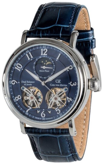Carl von Zeyten Herreklokke CVZ0054BLS Murg Blå/Lær Ø46 mm Carl von Zeyten Herreklokke CVZ0054BLS Murg Blå/Lær Ø46 mm