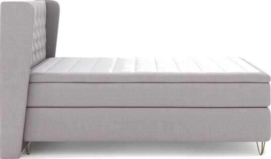 Select No 5 Komplett Sengepakke 140x200 Fast Lateks Lysegrå/V formede Metallben