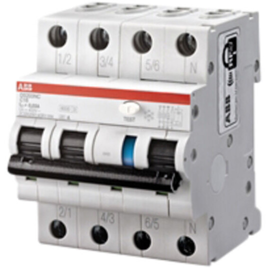 ABB Jordfeilautomat 3p C 13A DS203NC C13/30mA 230V-IT ABB - 1623958