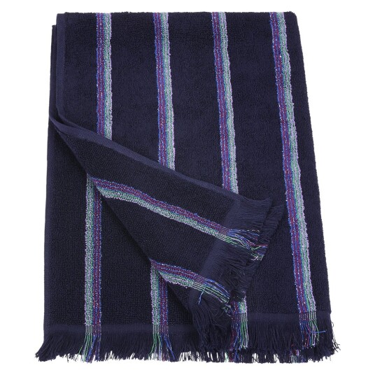 Stripe håndkle med glitter Blå