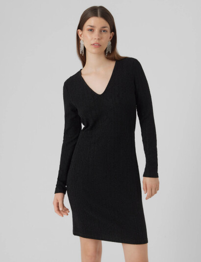 Vero Moda Vmkanz Sibe Ls Short Dress Jrs Black S