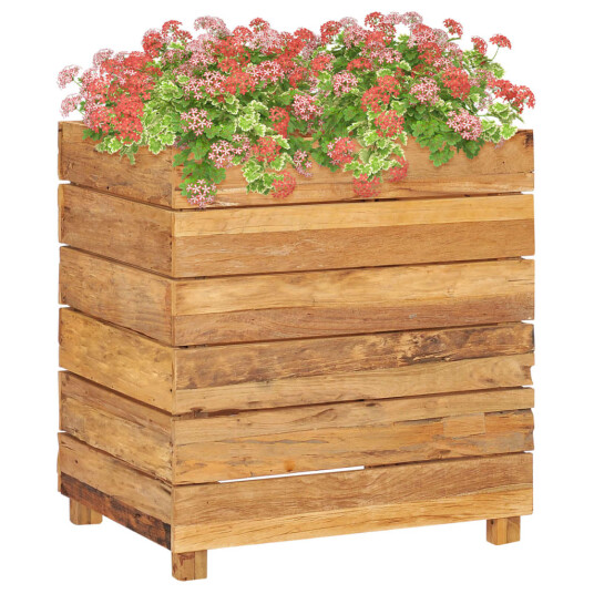 vidaXL Høybed 50x40x55 cm resirkulert teak og stål