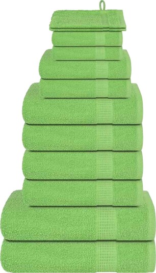 vidaXL 12 delers håndklesett FROGN eplegrønn 360 gsm